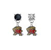 Maryland Terrapins BLACK & CLEAR Swarovski Crystal Stud Rhinestone Earrings