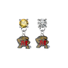 Maryland Terrapins GOLD & CLEAR Swarovski Crystal Stud Rhinestone Earrings