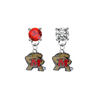 Maryland Terrapins RED & CLEAR Swarovski Crystal Stud Rhinestone Earrings