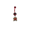 Maryland Terrapins RED w/ BLACK GEM College Belly Button Navel Ring