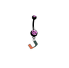 Miami Hurricanes BLACK w/ PINK GEM College Belly Button Navel Ring