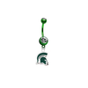 Michigan State Spartans GREEN College Belly Button Navel Ring
