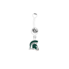 Michigan State Spartans WHITE College Belly Button Navel Ring