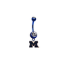 Michigan Wolverines Style 2 BLUE College Belly Button Navel Ring