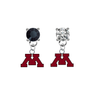 Minnesota Gophers BLACK & CLEAR Swarovski Crystal Stud Rhinestone Earrings