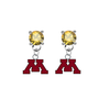 Minnesota Gophers GOLD Swarovski Crystal Stud Rhinestone Earrings
