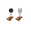 Minnesota Gophers Mascot BLACK & CLEAR Swarovski Crystal Stud Rhinestone Earrings