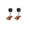 Minnesota Gophers Mascot BLACK Swarovski Crystal Stud Rhinestone Earrings