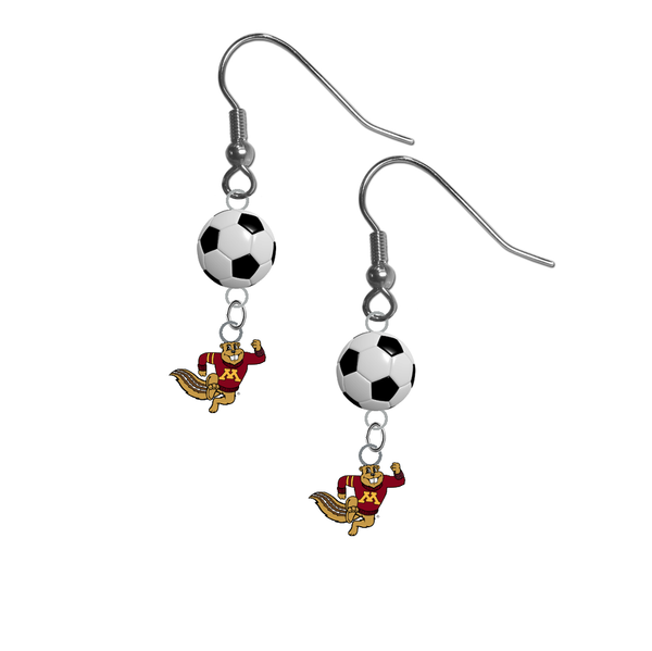 Minnesota Gophers Mascot NCAA Soccer Dangle Earrings