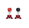 Minnesota Gophers RED & BLACK Swarovski Crystal Stud Rhinestone Earrings