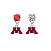 Minnesota Gophers RED & CLEAR Swarovski Crystal Stud Rhinestone Earrings
