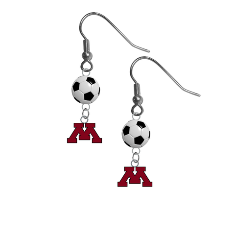 Minnesota Gophers NCAA Soccer Dangle Earrings
