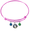 Minnesota Timberwolves PINK Color Edition Expandable Wire Bangle Charm Bracelet