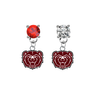 Missouri State Bears RED & CLEAR Swarovski Crystal Stud Rhinestone Earrings