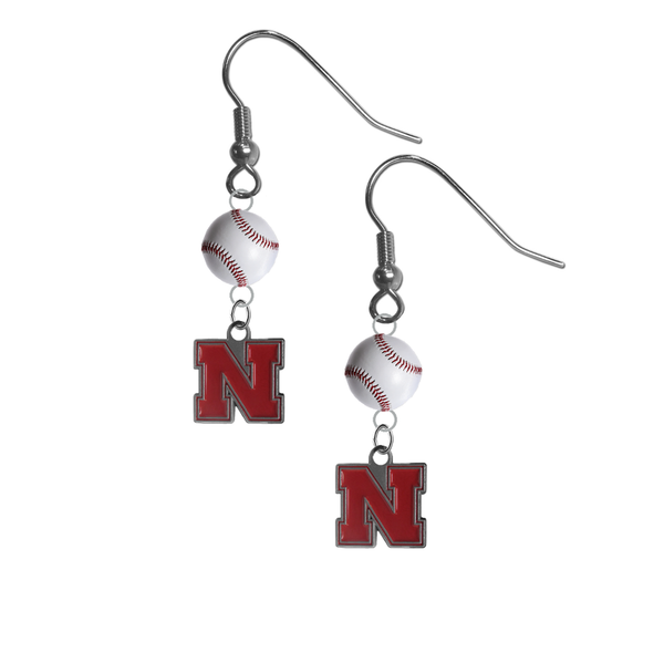 Nebraska Cornhuskers NCAA Baseball Dangle Earrings