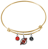New Jersey Devils Color Edition GOLD Expandable Wire Bangle Charm Bracelet