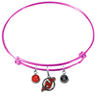 New Jersey Devils Color Edition PINK Expandable Wire Bangle Charm Bracelet
