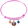 New York Islanders Color Edition PINK Expandable Wire Bangle Charm Bracelet
