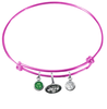 New York Jets Pink NFL Expandable Wire Bangle Charm Bracelet