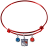 New York Rangers Color Edition RED Expandable Wire Bangle Charm Bracelet