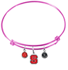 North Carolina State Wolfpack PINK Color Edition Expandable Wire Bangle Charm Bracelet