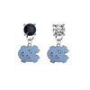 North Carolina Tar Heels BLACK & CLEAR Swarovski Crystal Stud Rhinestone Earrings
