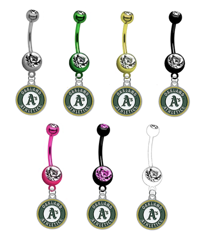 Oakland Athletics MLB Baseball Belly Button Navel Ring - Pick Your Color