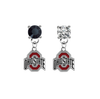 Ohio State Buckeyes BLACK & CLEAR Swarovski Crystal Stud Rhinestone Earrings