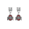Ohio State Buckeyes CLEAR Swarovski Crystal Stud Rhinestone Earrings