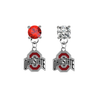 Ohio State Buckeyes RED & CLEAR Swarovski Crystal Stud Rhinestone Earrings