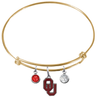 Oklahoma Sooners GOLD Color Edition Expandable Wire Bangle Charm Bracelet