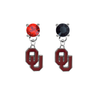 Oklahoma Sooners RED & BLACK Swarovski Crystal Stud Rhinestone Earrings