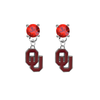 Oklahoma Sooners RED Swarovski Crystal Stud Rhinestone Earrings