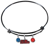 Ole Miss Rebels BLACK Color Edition Expandable Wire Bangle Charm Bracelet
