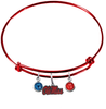 Ole Miss Rebels RED Color Edition Expandable Wire Bangle Charm Bracelet
