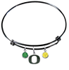 Oregon Ducks BLACK Color Edition Expandable Wire Bangle Charm Bracelet