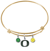 Oregon Ducks GOLD Color Edition Expandable Wire Bangle Charm Bracelet