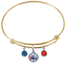 Philadelphia 76ers GOLD Color Edition Expandable Wire Bangle Charm Bracelet