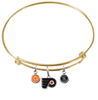Philadelphia Flyers Color Edition GOLD Expandable Wire Bangle Charm Bracelet
