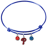Philadelphia Phillies Blue MLB Expandable Wire Bangle Charm Bracelet