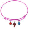 Philadelphia Phillies Pink MLB Expandable Wire Bangle Charm Bracelet
