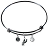 San Antonio Spurs BLACK Color Edition Expandable Wire Bangle Charm Bracelet