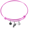San Antonio Spurs PINK Color Edition Expandable Wire Bangle Charm Bracelet