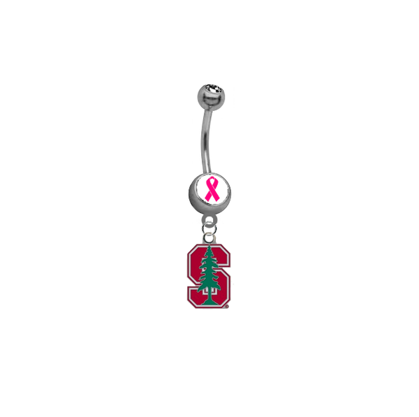 Stanford Cardinal Breast Cancer Awareness Belly Button Navel Ring