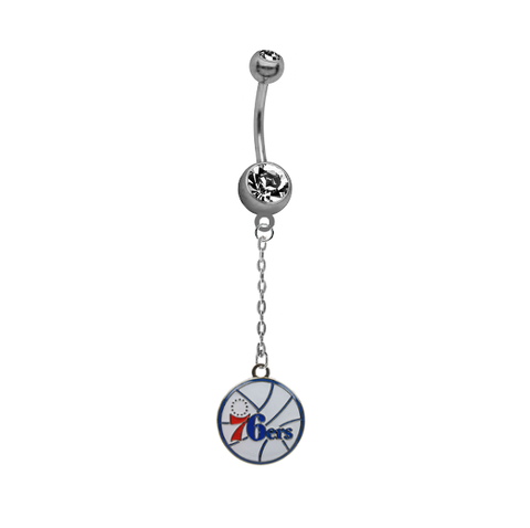 Philadelphia 76ers Chain NBA Basketball Belly Button Navel Ring