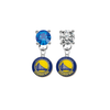 Golden State Warriors BLUE & CLEAR Swarovski Crystal Stud Rhinestone Earrings