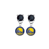 Golden State Warriors BLACK Swarovski Crystal Stud Rhinestone Earrings