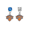 New York Knicks BLUE & CLEAR Swarovski Crystal Stud Rhinestone Earrings