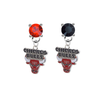 Chicago Bulls RED & BLACK Swarovski Crystal Stud Rhinestone Earrings