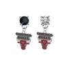 Chicago Bulls BLACK & CLEAR Swarovski Crystal Stud Rhinestone Earrings